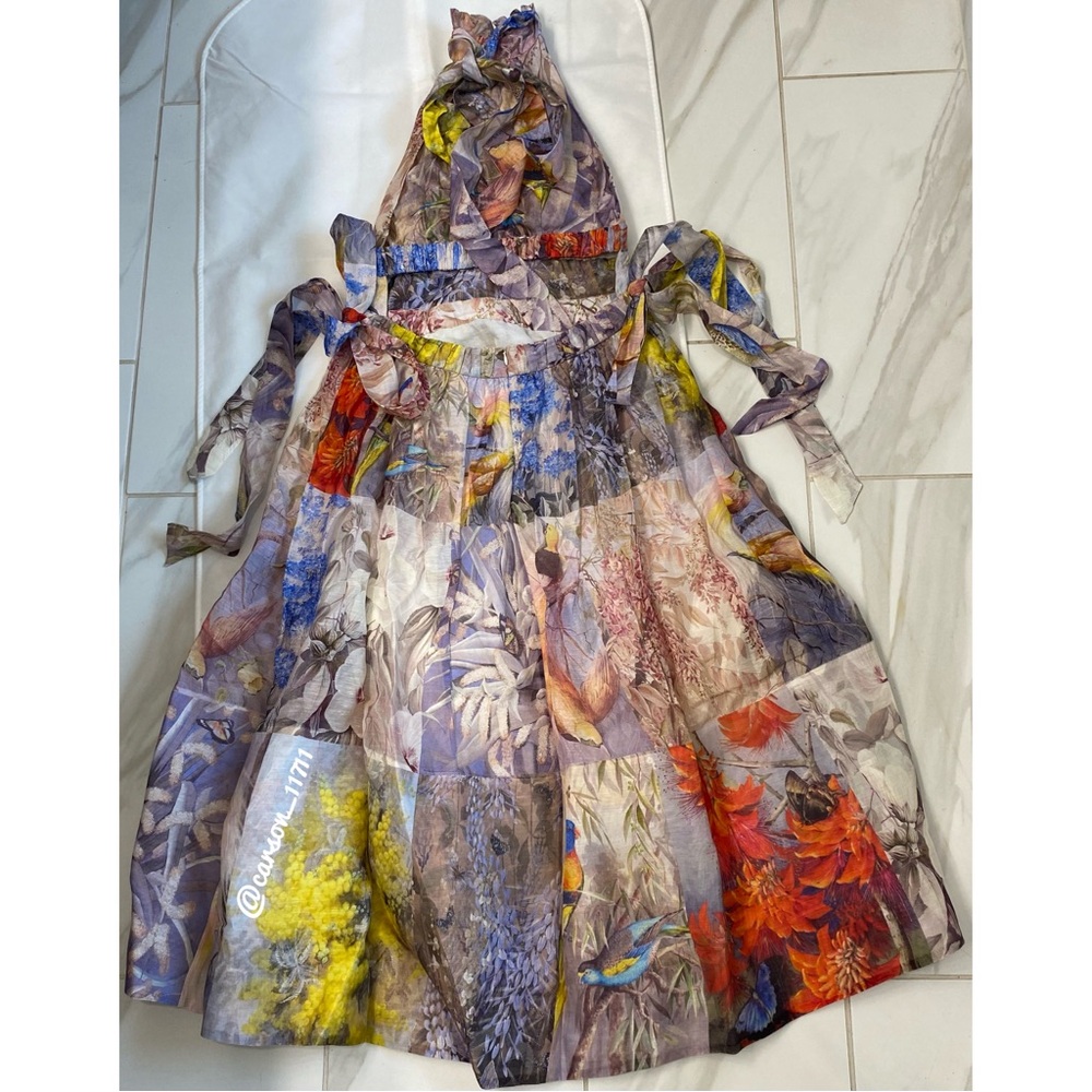 Zimmermann Botanica Patchwork Halter Gown in Book Print - Picture 12 of 12